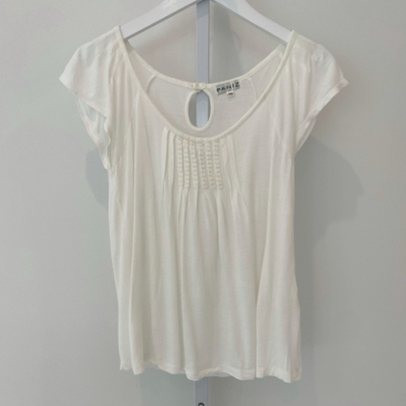 PANIZ IVORY TEE- SHIRT TOP SIZE XS NWOTS! - Picture 5 of 13